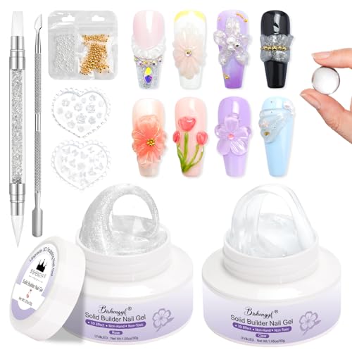 BISHENGYF 30 g de gel 3D, 2 unidades de perlas transparentes de sirena 3D