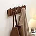 QUELLANCE Wood Coat Rack Wall Mount, Coat Hooks Hanger Wall Mounted, Heavy Duty Wall Coat Rack with 8 Hooks for Hanging Coats/Keys/Hats/Robe&Towels/Plants/Bags, Walnut