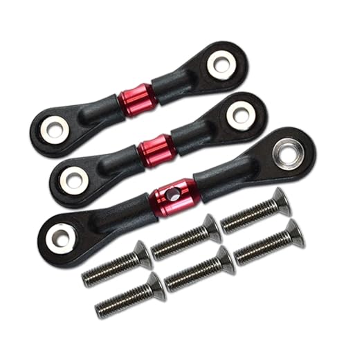 RC�N���[���[�p�A�b�v�O���[�h�p�[�c For Tamiya For TT02 TT02T For TT-02 TT-02T 1/10 RC �J�[�A�b�v�O���[�h�p�[�c�����\�ȃX�e�A�����O�^�C�����N�v�����b�h�����P�[�W(Red)