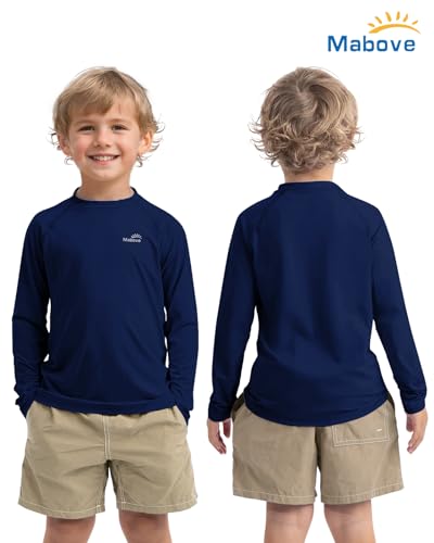 Boys UPF 50+ Long Sleeve Sport Sun Protective Rash Guard Swim Athletic Shirt Outdoor Running2