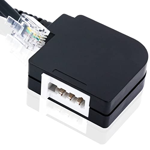BIGtec Telefon TAE Adapter TAE-F Buchse auf RJ11/RJ14 6P4C Stecker Telefonadapter Adapterkabel Telefon Festnetz Router Modem Splitter Telefonkabel Kabel 0,2m schwarz