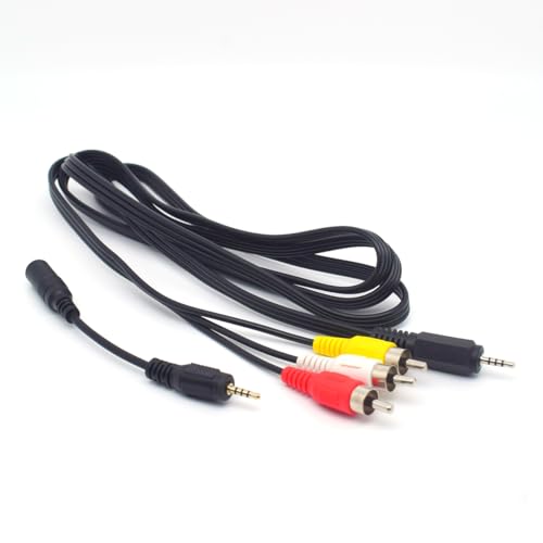 Câble 3RCA mâle vers 2,5 mm mâle AUX cordon audio vidéo pour tablettes