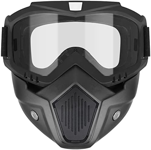 YScare Tactical Mask Compatible with Nerf Rival, Apollo, Zeus, Khaos, Atlas, & Artemis Blasters Rival Airsoft Mask,Black Detachable Masks with Goggles for Shooting Game Cycling Cosplay Party…