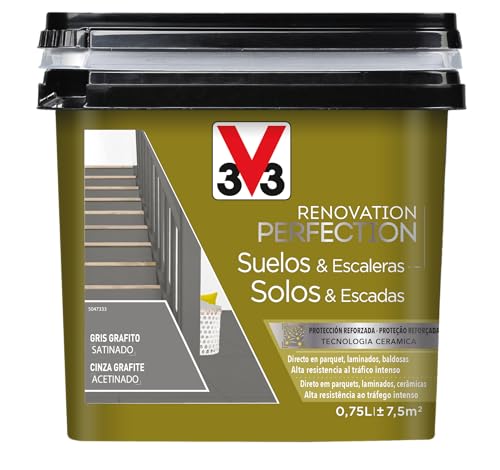 V33 Esmalte Renovation Perfection Suelos Gris Grafito Satinado 0,75L