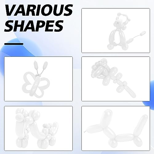 Image of White 260 Balloons, Long Balloon for Tying Balloon Arch, Latex Animal Long Skinny Twisty Magic Balloon Twisting Kit for Graduation Birthday Wedding Baby Shower Carnival Party Decoration Supplies 50Pcs