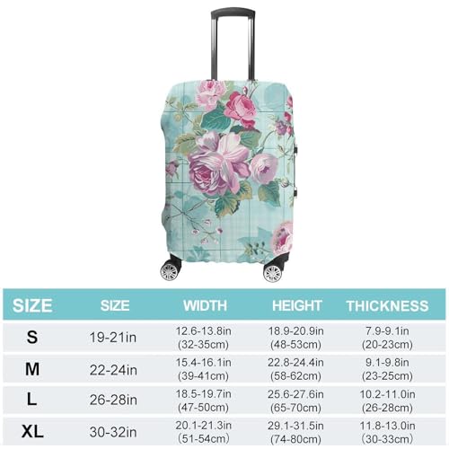 Travel Luggage Cover Elastic Suitcase Cover Chic Floral Pattern Luggage Cover Anti-Scratch Suitcase Protector Washable Dustproof Baggage Cover Fits 18-32 Inch Luggages M2