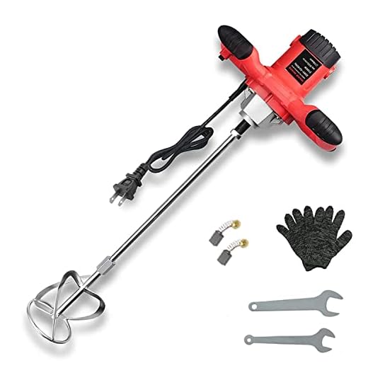 ANBULL 2100W Handheld Electric Concrete Mixer, Portable Cement Mixer Mortar Plaster Paint Fodder Stirring Tool, Adjustable 6 Speed 110V