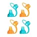 ChooMee SoftSip Food Pouch Tops | 100% Silicone | Orange Aqua | 4 CT