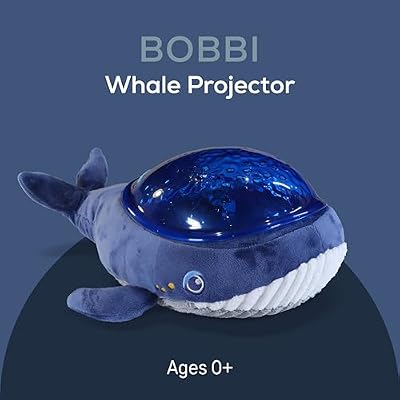 Angelcare Bobbi The Whale Ceiling Night Light Projector for Babies and Kids, Sleep Soother with Adjustable Volume Lullabies, White Noises, 3 Night Light Intensities