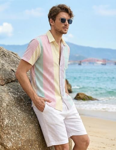 Camisa hawaiana para hombre ZAFUL, manga corta, botones, casual, tropical floral, verano, playa, polo miniatura 5
