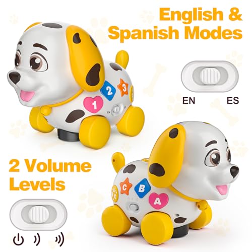 Image of Musical Puppy Toys for 1 Year Old Girl Boy Gift, Crawling and Walking Baby Toy 6-9-12-18 Month, Birthday Gift for 1 Year Old Girl Boy, Bilingual Present for 7 8 10 Month Infant (Yellow)