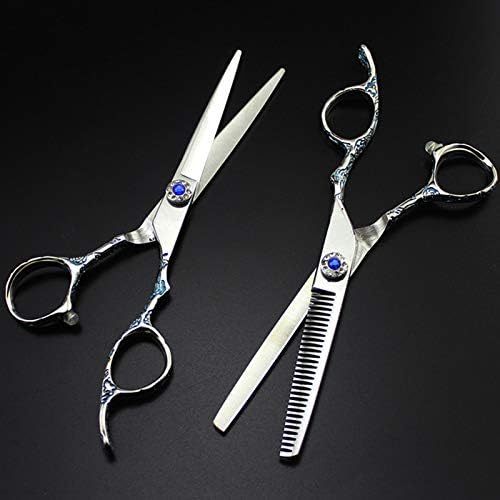 IOCCIOBB Hair Cutting Shears Steel 6 '' Blue Gem Plum Cut Hair Scissors Cutting Haircut Barber Thinning Shears Hairdresser Scissors