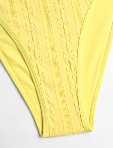 Image of ZAFUL Tankini Swimsuits for Women V Neck Dual Straps Cropped Bikini Swimsuit High Cut 2 Pieces Bathing Suit