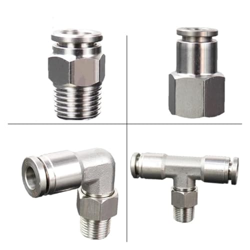 Conector de tubo de aire de acero inoxidable 1/8 para manguera neumática de taller 3