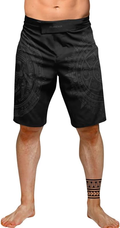 Men’s Aztec Fight Shorts – Stretchable MMA Shorts for BJJ, Jiu Jitsu, Wrestling, Boxing, and Muay Thai Training