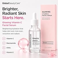 Global Beauty Care Glowing Vitamin C Facial Serum Radiance Boosting Face Serum to Help Improve Appearance of Dark Spots with Niacinamide, AHA & Vitamin E for Smooth Looking Skin Tone, 1 fl oz (1 Pack) — image 2