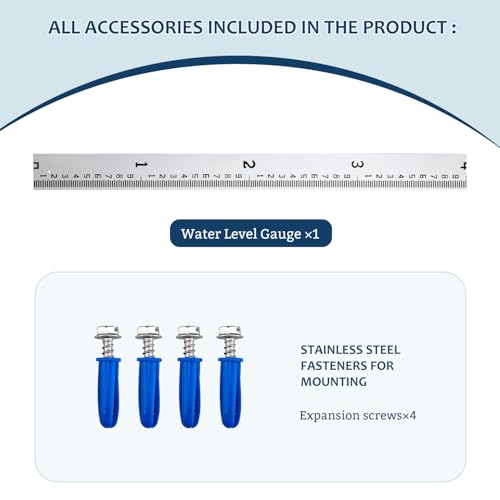 Depth Gauge, Water Level Gauge (Hundredths, Tenths, Teet), Heavy-Duty Ruler-Style Water Level Indicator, All-Weather Water Level Tool, Rust-Resistant, with Pre-Drilled Holes (0-4 Feet) by Holdly - Image 6