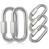 Masendelk 5pcs M12 Quick Link Chain, 1/2 Inch Stainless Steel Quick Links, D Shape Locking Quick Connector - 2500lb Capacity