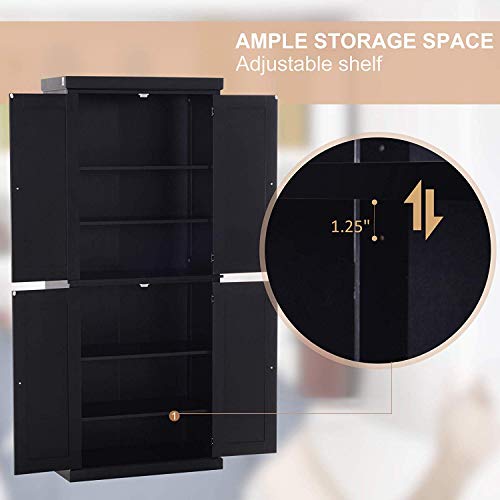 image for HOMCOM Traditional Farmhouse Kitchen Pantry Cupboard with Two Storage 