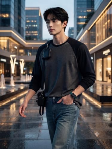 Image of Men's Polycotton Round Neck T-Shirt | Full Sleeve Casual T-Shirt for Men | Soft, Breathable Regular Fit for Everyday Wear