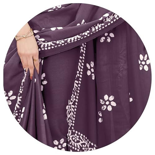 Image of MIRCHI FASHION Saree for Woman Chiffon Batik Printed | Lightweight Daily Wear Women's Office Sari with Blouse Piece (Available in 40 Colours)