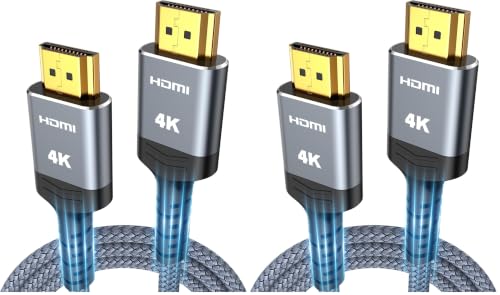Image of Highwings HDMI Cable 6.6 ft, 4K Ultra High Speed HDMI to HDMI Cord (Pack of 2)