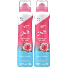 Secret Dry Spray Antiperspirant Deodorant, Wild Rose and Argan Oil, 4.1oz Pack of 2
