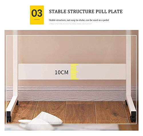 Table de chevet à roulettes réglable avec plateau extensible pour PC - 7