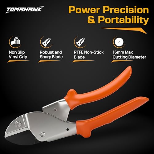 Image of TOMAHAWK Anvil Pruner - For Dry & Woody Stems | 185mm Blade, 16mm Max Cutting Diameter | TAP200 | High-Carbon Steel Blade, Metal Handle with PVC Grip, Rust Resistant