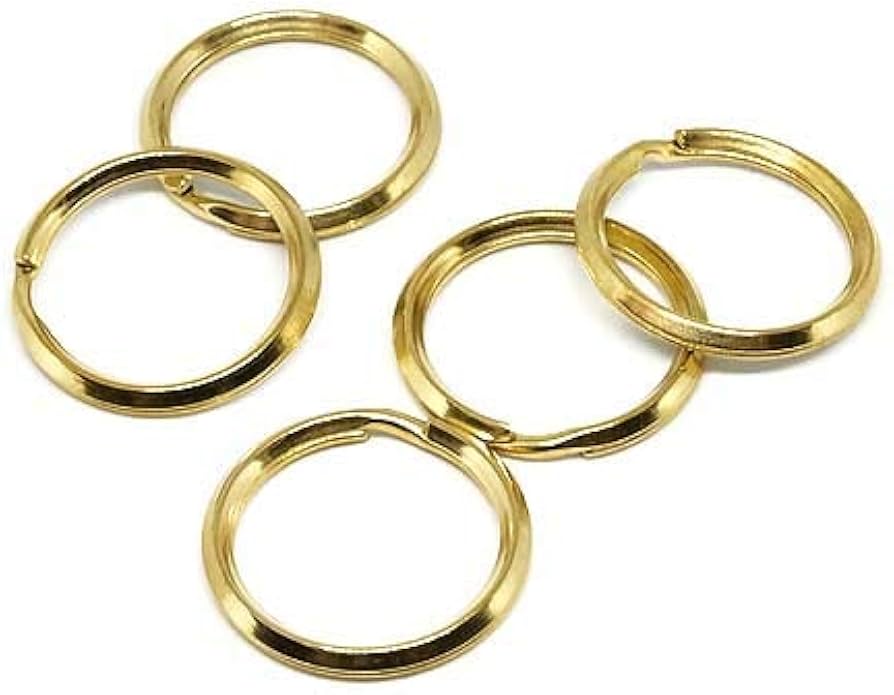 Amazon.co.jp: 5個セット 真鍮製 二重リング（直径23mm）ゴールド