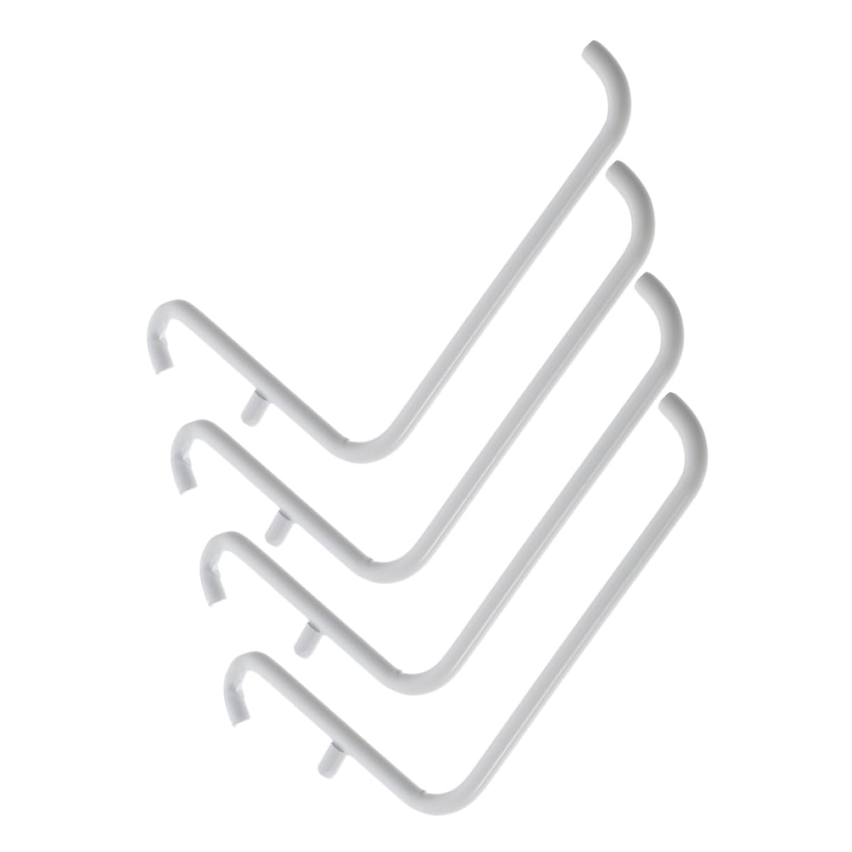 SOESFOUFU Metal Pegboard Hooks Set 4 Pack Garage Organizer Hooks for Tools Basement Supplies White Easy Install for Home Office