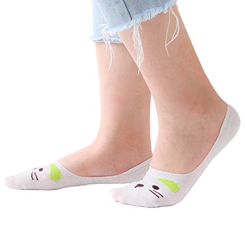 Packo Socks Girls No Show Socks Kids Socks Low Cut Non-Slip Kids No Show Socks For 6-12 Years Animals #TOP6