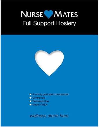 Nurse Mates Full Support Pantyhose | 6 mmHg Graduated Compression | Reduces Swelling | Soft & Breathable | 1 Pair | White | Size E