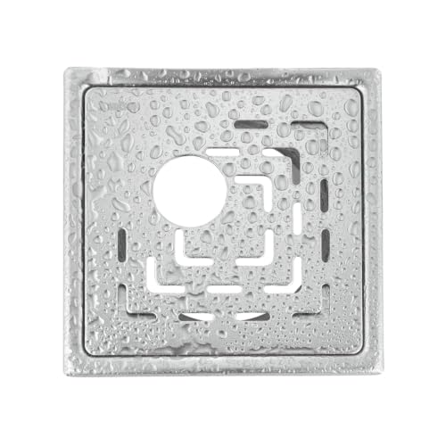 Image of Shower Drain Channel Invisible Floor Drainer with Cockroach Trap 304 Stainless Steel Drain Jali with Collar (Curl Floor Drain with Hole 6x6)