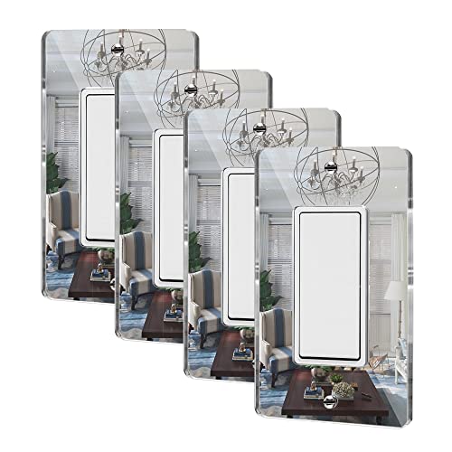 4PC Mirror Light Switch Plates Single Rocker 4.72" X 2.91" Switch Light Cover Durable Wall Plates Decorative Outlet Covers Acrylic Mirrored（Single Rocker） by Alckerou - Used condition - US$13.99
