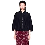 Armani Exchange Women's 3/4 Sleeve Jacket, Black, Medium