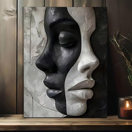 Toile de visage féminin pour habiller un mur vide sans surcharger le salon