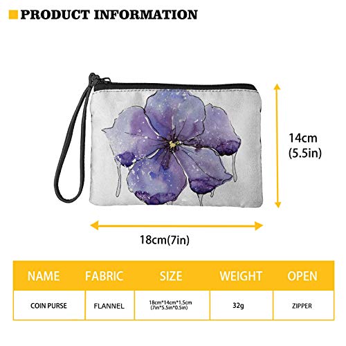 Doginthehole Women Coin Purse Purple Starry Butterfly Texture Change Pouch For Kids Teen Girls Clutch Bags Card Cash Wallet, Zip Around Coins/Phone Organizer Bag Storage Wallets #TOP1