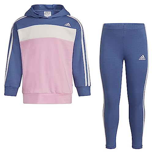 Image of adidas girls 2-piece Color Block French Terry Pullover & Legging Set