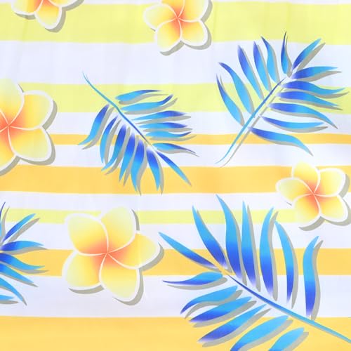 Girls Dress Yellow Floral Leaf Striped Sleeveless Summer Sundress Cotton 9-10 - Thumbnail 5
