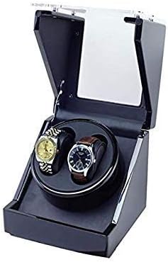 WHZHDMA Watch Winders, Watch Winder 2 Watches Battery,Watch Winder Box Engine Automatic Watches Cases Watches Boxes Winders Display Storage Black Every Family