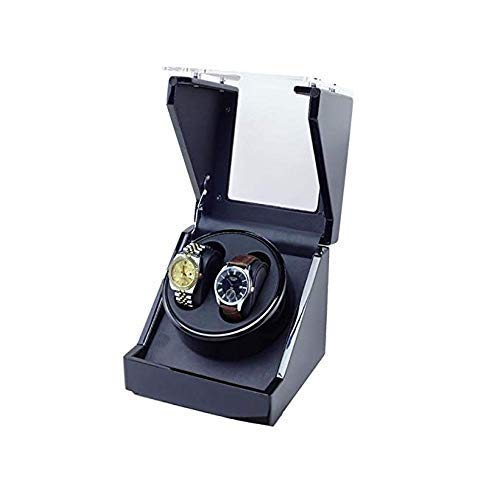Almacenamiento de relojes automático Mira Winder: estuche expositor negro con motor 5