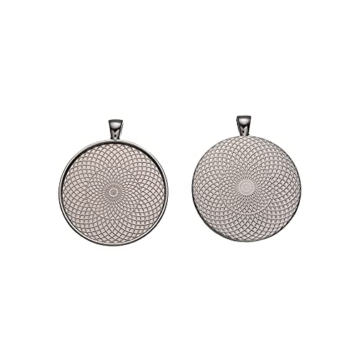 SHUNAE 10pcs 40mm Round cabochon Pendant Base Settings Antique Gun-Black Jewelry Bezel Blanks DIY Necklace Making Supplies by SHUNAE - Used condition - US$9.16