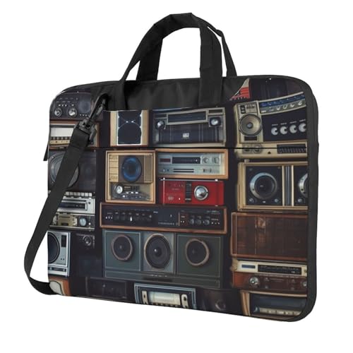 Étui ordinateur portable vintage boombox étanche housse PC motif radio