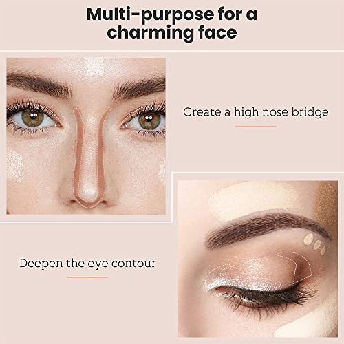 Erinde Contour Highlighter Stick With Brush -Bronzer Pen, Waterproof, Longwear Makeup(#03#04) #TOP3