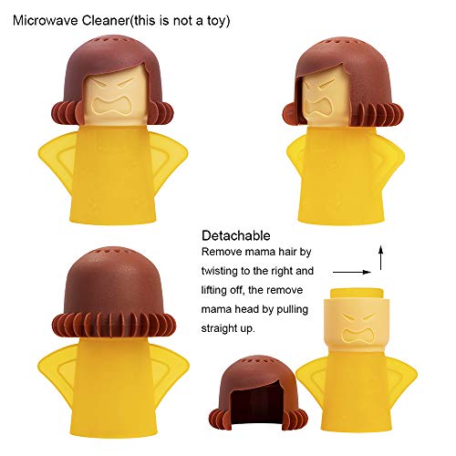 Image of Angry Mom Microwave Cleaner, Mad Mama Microwave Steam Cleaner, Just Add Vinegar and Water, Easily Cleans the Crud in Minutes (Yellow)