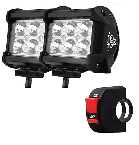Autofy LED Bar Light Universal Bike Car Fog Light - 6 MONTHS WARRANTY - Work Light LED Bar Light for Off Roading Bikes Cars SUV ATV - Fitting Inside - FREE ON/OFF SWITCH - Set of 2 (6 LED - 24 Watt)