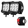 Autofy LED Bar Light Universal Bike Car Fog Light - 6 MONTHS WARRANTY - Work Light LED Bar Light for Off Roading Bikes Cars SUV ATV - Fitting Inside - FREE ON/OFF SWITCH - Set of 2 (6 LED - 24 Watt)