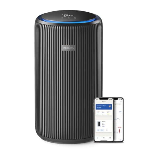 Philips Air Purifier 4200 Series, HEPA NanoProtect + Double Active Carbon Filter, CADR 600m³/h for 156m², Ultra-Quiet, Intelligent and Energy efficient, Black (AC4221/11)