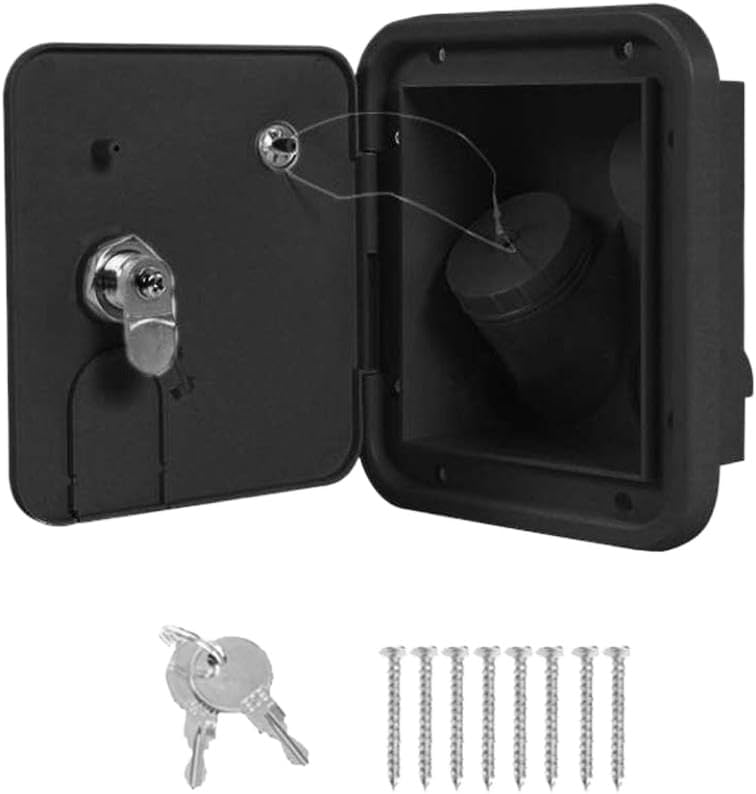 Water Locking Cap Filler Tank RV Gravity Fresh Water Fill Hatch Inlet Compatible with Boat Cars Caravans Camper Trailer(White)